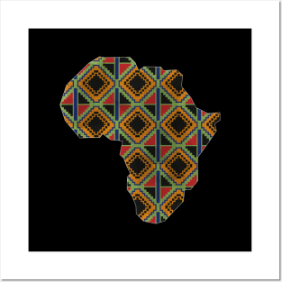 Kente Pattern, Africa Map, Ghana Style Posters and Art